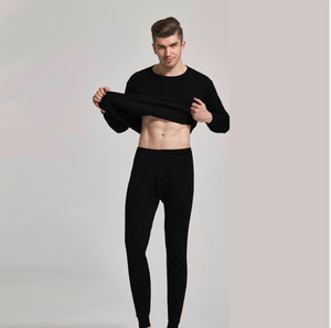 Autunno e inverno <span class=keywords><strong>uomo</strong></span> puro colore biancheria intima termica moda abiti lunghi sottili e girocollo mutandine - Product Image 5