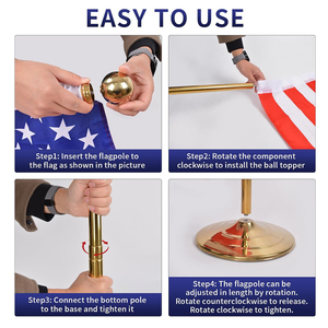 オフィススクール用の高品質プロモーション加重厚さベース伸縮旗付き屋内オフィスフラッグ - Product Image 6