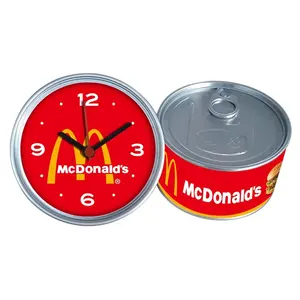 Hot Selling Products Metal Tin Digital Desktop Can Clock with Magnet on the back customize for promotional or advertising gift
