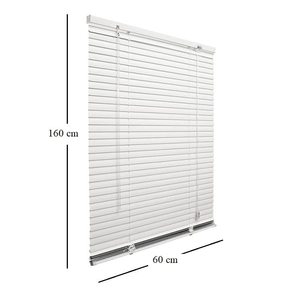 Store vénitien en PVC blanc 60x160cm avec lames inclinables, pare-soleil mural - Product Image 2
