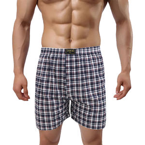 Op maat gemaakte boxershorts voor heren, hoge kwaliteit UOKIN 100% polyester, ademend, geruite boxershorts, groothandel, middelhoge taille - Product Image 2
