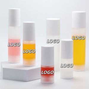 Flacons de soin de la peau à pompe sans air de 15 ml à 100 ml, flacons pulvérisateurs pour bouteilles en plastique transparent, givré, mat avec couvercle mat - Product Image 1