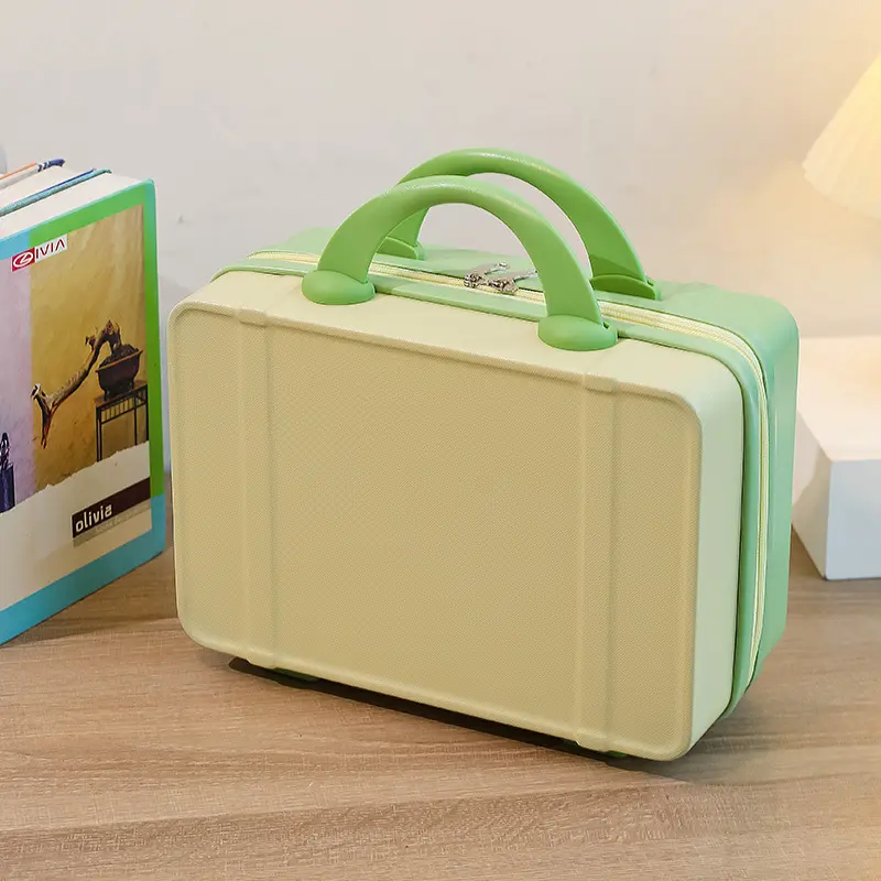 Travel Handbag Solid color Colorful Makeup Storage box with combination lock rubber soft handle Back elastic belt Makeup Bag