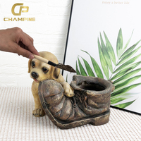 Nouveau design jardinière en résine en forme de botte belle forme de chiot Animal Pot de fleur fournitures de jardin décor grands Pots de plantes