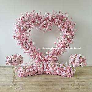 <span class=keywords><strong>ซุ้ม</strong></span>ดอกไม้<span class=keywords><strong>รูป</strong></span><span class=keywords><strong>หัวใจ</strong></span>สีชมพู H33, ดอกไม้เรยอน, ฉากหลังเวทีงานแต่งงาน, ของตกแต่งงานขอแต่งงาน - Product Image 4