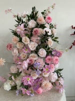 Dekorasi Pernikahan Sutra Asli Warna Pink, Seni Floral, Rangkaian Bunga untuk Latar Belakang Besar, Perlengkapan Pajangan Jendela