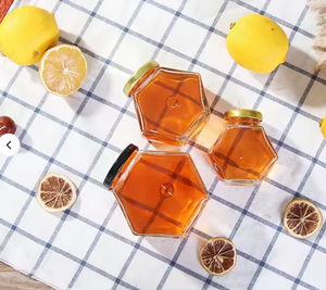 Hexagonal Acrylic <b>Diffuser</b> <b>Bottle</b> With Wooden Cap Amber Liquid Inside Household Fragrance Container - Product Image 4