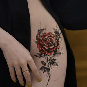 Pegatinas <span class=keywords><strong>de</strong></span> tatuaje impermeables coloridas <span class=keywords><strong>de</strong></span> alta calidad tatuaje <span class=keywords><strong>de</strong></span> pierna <span class=keywords><strong>de</strong></span> cuerpo Sexy flores tatuaje temporal para mujeres - Product Image 2