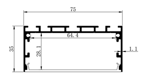 Aluminium-Extrusions-LED-Profilbeleuchtung Einbau Blendfreier PC Transparenter Prismatischer Lampenschirm - Product Image 2