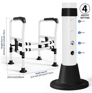 Barre d'appui <span class=keywords><strong>de</strong></span> sécurité anti-chute sans perçage, antidérapante, pour toilettes, en acier à haute teneur en carbone, capacité <span class=keywords><strong>de</strong></span> 300 lb - Product Image 5