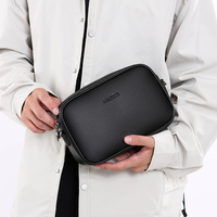 Sac à bandoulière imperméable pour hommes, résistant aux rayures, avec double fermeture éclair, sac messager à bandoulière avec sangle réglable pour le voyage