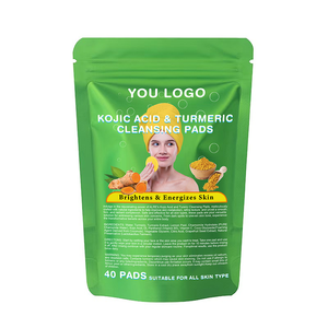 Tampons de coton nettoyants à l'acide kojique de curcuma Offre Spéciale 2024 Skincare tampon exfoliant végétalien de marque privée - Product Image 3