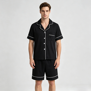 Men's Pajamas Wholesale Pajama Set <b>for</b> Men Soft Bamboo Short Sleeve Short Pants Modal <b>Pyjamas</b> Sleepwear Lounge Wear Factory - Product Image 1