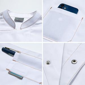 Camisa de uniforme de Chef <span class=keywords><strong>barata</strong></span> para uniforme de personal de restaurante uniforme de Chef Sexy de manga corta para mujer - Product Image 4