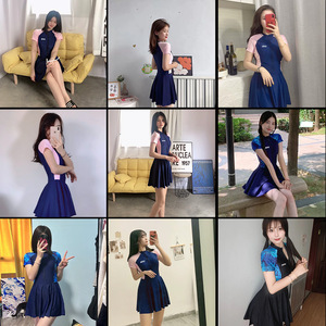ชุดว่ายน้ำวันพีซสำหรับผู้หญิงจากชิงเต่า ดีไซน์เรียบร้อย สีสันตัดกัน คอทรงกลม ไซส์ใหญ่ ชุดว่ายน้ำสำหรับผู้ใหญ่ - Product Image 5