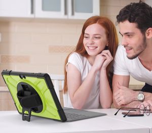 Microsoft Surface Go 1 2 3ユニバーサルヘビーデューティハイブリッド頑丈回転手ストラップフォールドキックスタンドタブレット保護TPUケース - Product Image 2