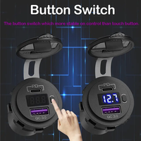 Prise USB 12v 48W PD3.0 Type-C & QC3.0 avec voltmètre LED et interrupteur marche/arrêt