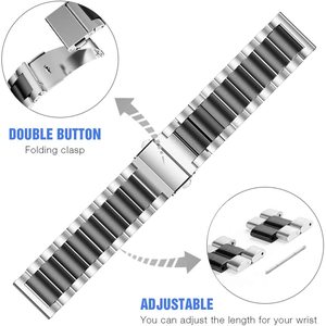 Keepwin Bracelets de montre en acier inoxydable massif de style tendance 3 perles pour <span class=keywords><strong>Samsung</strong></span> Galaxy 20mm 22mm S2 S3 S4 <span class=keywords><strong>S5</strong></span> - Product Image 5