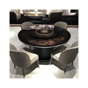 Lujo Brasil exótico madera maciza Natural Top Table Mármol Familia Restaurante Mesa de comedor