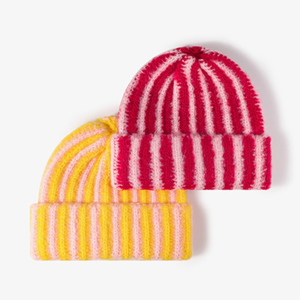 Nouveau bonnet en tricot épais à rayures vintage uniques, avec broderie 3D, motif <span class=keywords><strong>clown</strong></span> ludique, idéal pour l'hiver et les voyages - Product Image 2