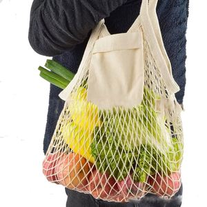 Sacs d'épicerie réutilisables portables avec logo personnalisé, sacs à fruits et légumes, sac en coton lavable, sac en filet de coton biologique, sac de shopping en coton - Product Image 6