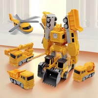 Bloques de Construcción Magnéticos 6 en 1, Juguete Robot, Vehículo de Construcción, Juego de Juguetes Educativos STEM para Niños