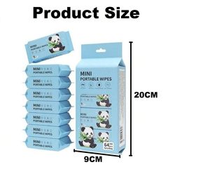 8 paquets de lingettes nettoyantes combo, mini lingettes désinfectantes pour les mains, lingettes humides mini format poche - Product Image 2