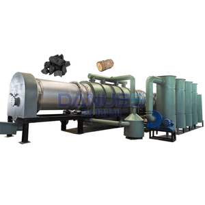 Four de carbonisation à tambour à haute efficacité pour la fabrication de charbon de bois à partir de billes de bois et de marc d'olive - Product Image 1