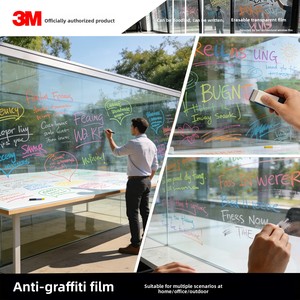 Pellicola Graffiti 3M Trasparente Opaca, Pellicola per Proiezione, Adesivo Murale Bifunzionale per Ufficio, Riunioni, Scrittura e Graffiti per Bambini, Moderno - Product Image 5