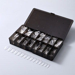 Hanyi Premium 600 pièces 15 tailles Extensions d'ongles en forme de cercueil, couverture complète, extensions moyennes, gel souple à faire tremper, pointes d'ongles, marque privée - Product Image 3