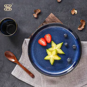 Modern stil mavi porselen suşi tabağı japon seramik suşi tabağı s ve yemekleri yemek takımı yemek takımı restoran için