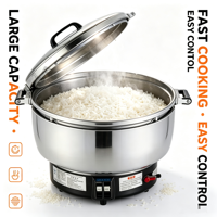 Cuisinière à riz au gaz grande capacité avec cuve en acier inoxydable, machine à cuire le riz au gaz 7L 10L 15L 23L 30L pour restaurant, hôtel, cantine
