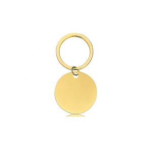 <b>Blank</b> Stainless Steel Keychain DIY Laser Engraving UV Printing Vintage Fashion Gold Color Shiny Finish Metal Key <b>Ring</b> - Product Image 6