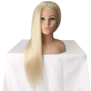 Cosmetology Mannequin Head With 100% Human Hair 18inch Hairdresser