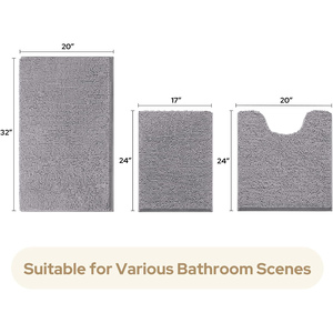 Alfombrillas de Baño Antideslizantes Extra Suaves y Absorbentes, Alfombras de Baño de Chenilla - Product Image 3