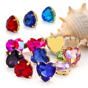 Gold background heart-shaped claw <b>drill</b>, heart heart diamond, four-corner claw <b>drill</b>, perforable <b>hand</b>-sewn water <b>drill</b> - Product Image 4