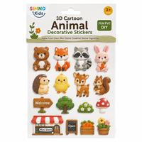 SIMNO Kids 3D Cartoon Animal Pegatinas decorativas Diversión PVC DIY Haz tu propia Mini tienda Escena creativa Viñetas