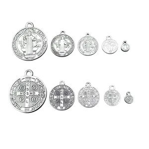 Médaille religieuse pour homme et femme, pièce en acier inoxydable, pendentif chrétien, charme, <span class=keywords><strong>couronne</strong></span> <span class=keywords><strong>de</strong></span> coquille <span class=keywords><strong>de</strong></span> <span class=keywords><strong>Marie</strong></span>, récompense en métal pour les religieux - Product Image 3