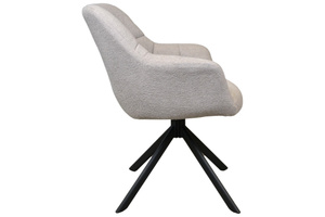 Juego de 2 sillas giratorias de comida Silla de comedor giratoria blanca con patas de metal negro Respaldo cómodo para estudio y oficina - Product Image 3