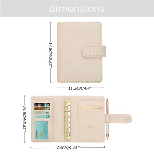 Yihe Tốt Nhất Bán A7 <span class=keywords><strong>Mini</strong></span> Ngân Sách Chất Kết Dính Ví 6 Vàng Nhẫn Pebble Da Với Fly Lá-Văn Phòng Quà Tặng - Product Image 4