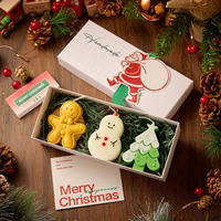Bougie parfumée de Noël en cire de soja artisanale en gros, en forme de cerf, bonhomme en pain d'épices, sapin de Noël, en cire végétale et huile essentielle