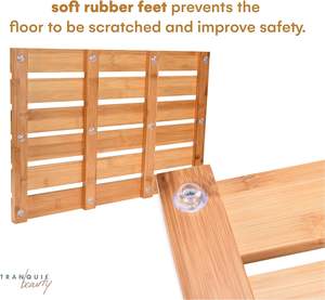 Tappetino da bagno in bambù naturale <span class=keywords><strong>antiscivolo</strong></span> impermeabile tappetino da bagno <span class=keywords><strong>per</strong></span> <span class=keywords><strong>doccia</strong></span> o <span class=keywords><strong>per</strong></span> uso esterno - Product Image 5