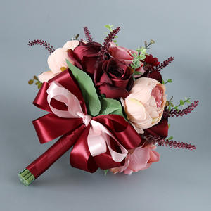 Ramos de Novia de Seda Estilo Europeo con Rosas Artificiales, Utilizados como Ramos para Novias y Damas de Honor en Bodas - Product Image 6