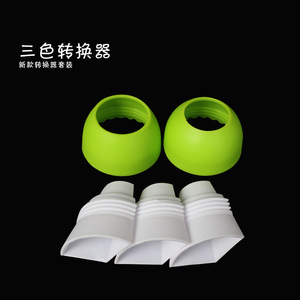 Three Color Three Hole Piping Tip Converter For Butter Piping Cake Decorating Reusable Plastic Triangle Shape - Product Image 4