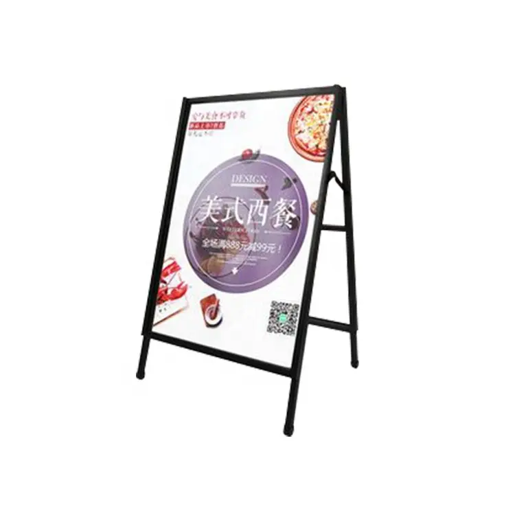 Business Promotion Marketing Board Zeichen Aluminium Doppelseite Ein Rahmen Poster Display Stand für Shop Store