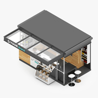 Warung kopi desain 3D Bar kopi luar ruangan truk toko teh gelembung