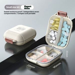 Portable Seven-compartment PP Dust-proof Pill Dispenser Storage Box With Lid for <b>Travel</b> Medication <b>Container</b> - Product Image 2
