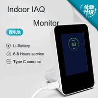Détecteur de pollution de l'air par batterie PM1/PM2.5/PM10/TVOC/RH/TEMP/CO2/HCHO 7 en 1 Qualité de l'air intérieur Wifi Tuya Aqi Monitor Meter