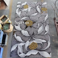 Mosaïque murale en verre sur mesure, motif floral moderne, 4 mm d'épaisseur, découpée à la main, pour la décoration murale de chambre à coucher ou d'hôtel