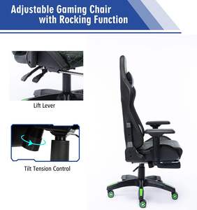 <span class=keywords><strong>Silla</strong></span> para juegos de carreras Black <span class=keywords><strong>Scorpion</strong></span> 2025 con reposapiés de cuero Pu giratorio LED RGB para jugadores y uso en la oficina - Product Image 6